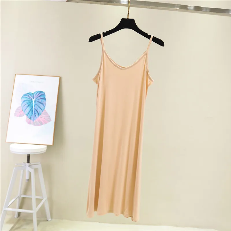 Robe débardeur femme printemps-été 2026, décontractée, en modal, sexy, élastique, pour la maison ou la plage, col rond, camisole sexy – Image 6