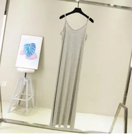 Robe débardeur femme printemps-été 2026, décontractée, en modal, sexy, élastique, pour la maison ou la plage, col rond, camisole sexy – Image 11