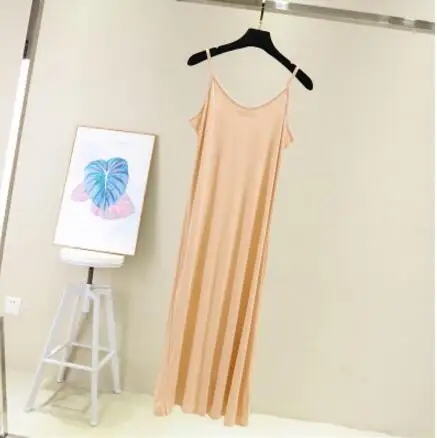 Robe débardeur femme printemps-été 2026, décontractée, en modal, sexy, élastique, pour la maison ou la plage, col rond, camisole sexy – Image 13