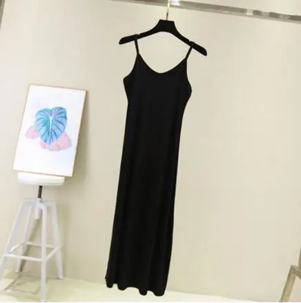 Robe débardeur femme printemps-été 2026, décontractée, en modal, sexy, élastique, pour la maison ou la plage, col rond, camisole sexy – Image 18