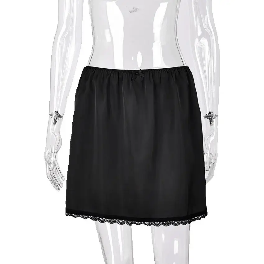 Linad été Sexy Satin blanc Mini jupes pour femmes rue Chic rouge taille haute jupe décontracté mince taille élastique jupe femme 2025 – Image 6