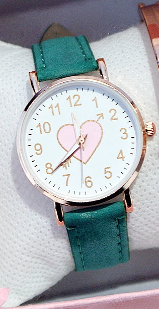 Nouveau mignon cadran en forme de coeur montre femme pour enfants femme étudiant montre de mode Simple petite amie orologio donna – Image 8