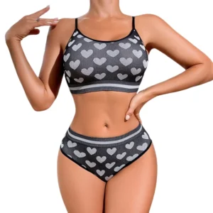 2 pièces sans couture femmes sport soutien-gorge ensemble sous-vêtements soutien-gorge Style coréen Push Up sans anneau en acier soutien-gorge Sexy bustier tubulaire haute élastique culotte ensemble