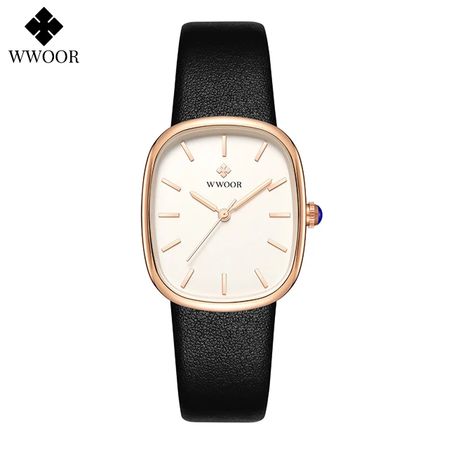 WWOOR 2024 femmes Montre mode cuir Quartz Bracelet Montre haut de gamme de luxe étanche dames Montre-Bracelet Montre Femme Feminino – Image 23