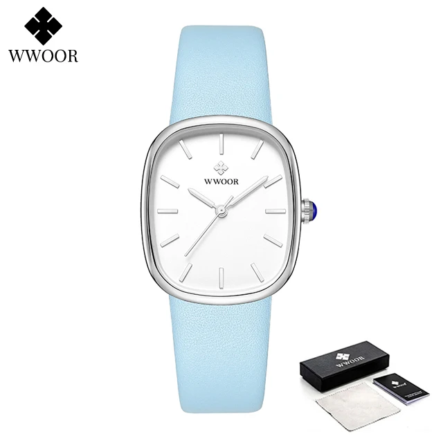 WWOOR 2024 femmes Montre mode cuir Quartz Bracelet Montre haut de gamme de luxe étanche dames Montre-Bracelet Montre Femme Feminino – Image 18