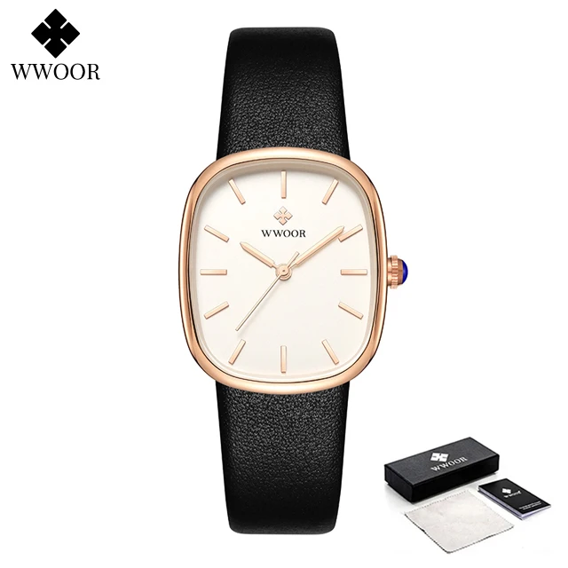 WWOOR 2024 femmes Montre mode cuir Quartz Bracelet Montre haut de gamme de luxe étanche dames Montre-Bracelet Montre Femme Feminino – Image 21