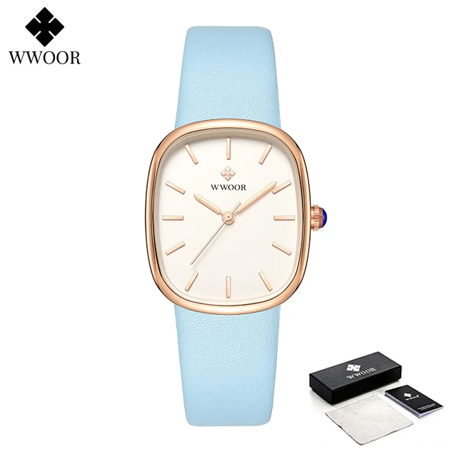 WWOOR 2024 femmes Montre mode cuir Quartz Bracelet Montre haut de gamme de luxe étanche dames Montre-Bracelet Montre Femme Feminino – Image 25