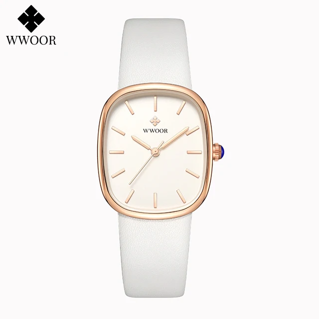 WWOOR 2024 femmes Montre mode cuir Quartz Bracelet Montre haut de gamme de luxe étanche dames Montre-Bracelet Montre Femme Feminino – Image 19