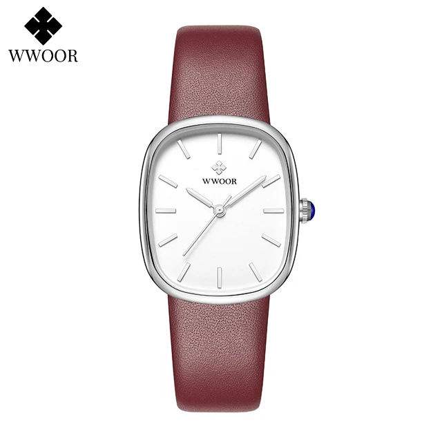 WWOOR 2024 femmes Montre mode cuir Quartz Bracelet Montre haut de gamme de luxe étanche dames Montre-Bracelet Montre Femme Feminino – Image 24