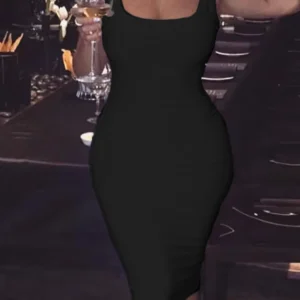 Robe débardeur Sexy, grande taille européenne et américaine, couleur unie, Mini robe sans manches pour femmes, été 2024