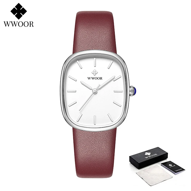 WWOOR 2024 femmes Montre mode cuir Quartz Bracelet Montre haut de gamme de luxe étanche dames Montre-Bracelet Montre Femme Feminino – Image 22