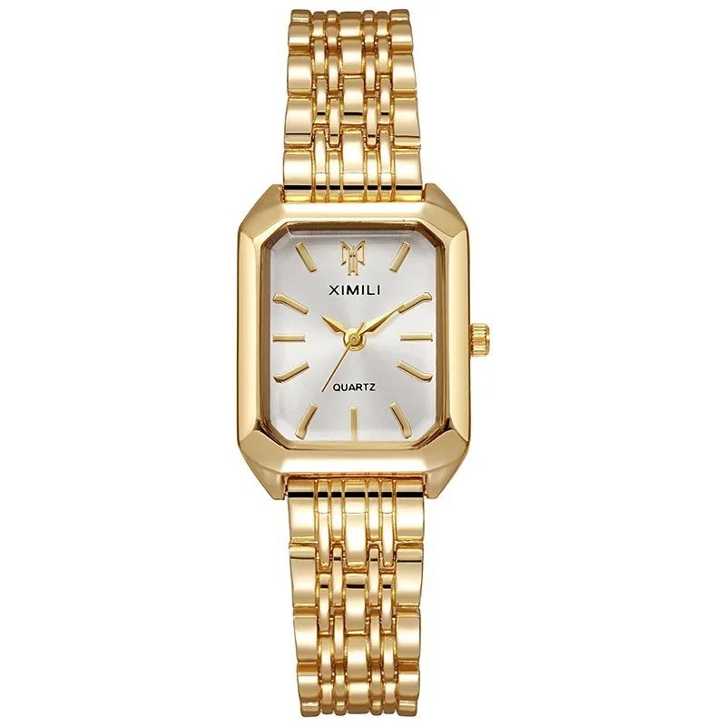 Montre à bracelet en acier inoxydable tendance 2026 pour femme, cadeau de luxe, montre-bracelet à quartz, montre à quartz carrée simple et élégante pour étudiante – Image 8