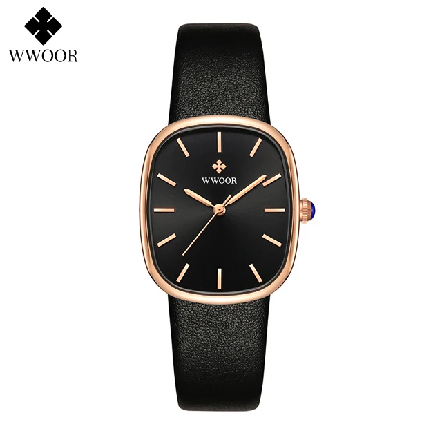 WWOOR 2024 femmes Montre mode cuir Quartz Bracelet Montre haut de gamme de luxe étanche dames Montre-Bracelet Montre Femme Feminino – Image 10