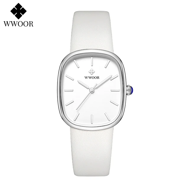 WWOOR 2024 femmes Montre mode cuir Quartz Bracelet Montre haut de gamme de luxe étanche dames Montre-Bracelet Montre Femme Feminino – Image 12