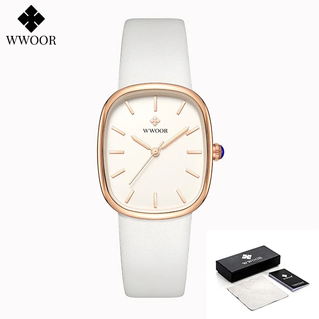 WWOOR 2024 femmes Montre mode cuir Quartz Bracelet Montre haut de gamme de luxe étanche dames Montre-Bracelet Montre Femme Feminino – Image 17