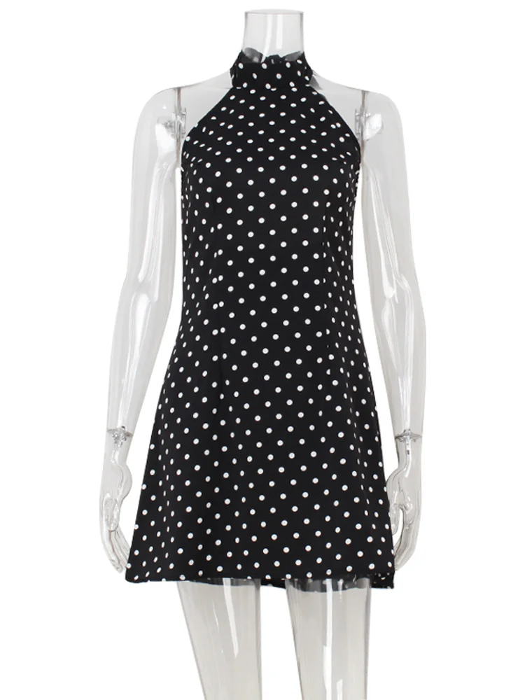 CNYISHE Dot imprime licou dos nu sans manches élégant tenues de fête femmes robes été gaine mode femme moulante à la mode – Image 6