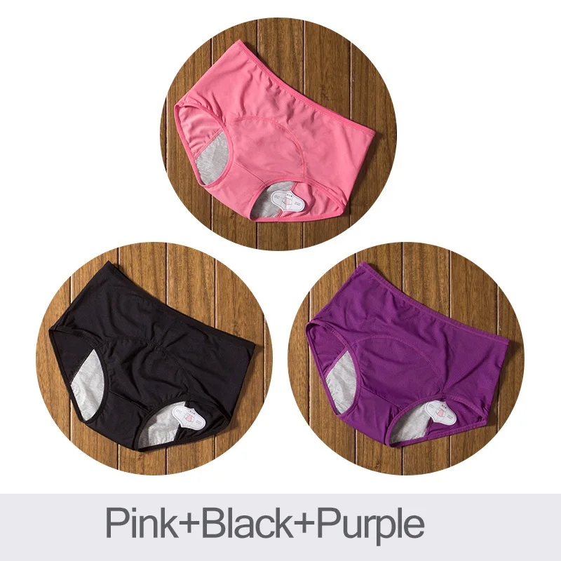 DULASI 3 pièces culottes menstruelles anti-fuite pantalons physiologiques femmes sous-vêtements période confortable slips imperméables livraison directe – Image 11