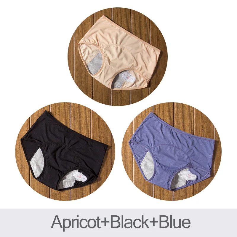 DULASI 3 pièces culottes menstruelles anti-fuite pantalons physiologiques femmes sous-vêtements période confortable slips imperméables livraison directe – Image 17