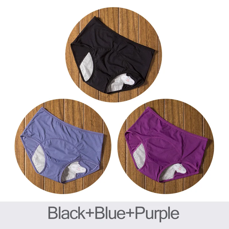 DULASI 3 pièces culottes menstruelles anti-fuite pantalons physiologiques femmes sous-vêtements période confortable slips imperméables livraison directe – Image 9