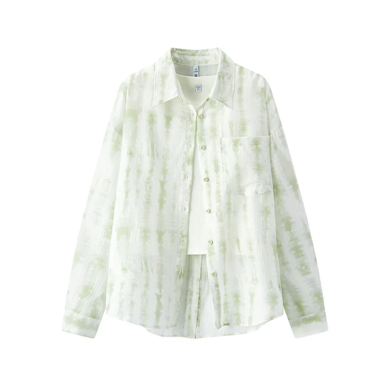 Chemise texturée pour femme , ensemble deux pièces coupe ample, style urbain décontracté, doux et confortable pour le quotidien – Image 7