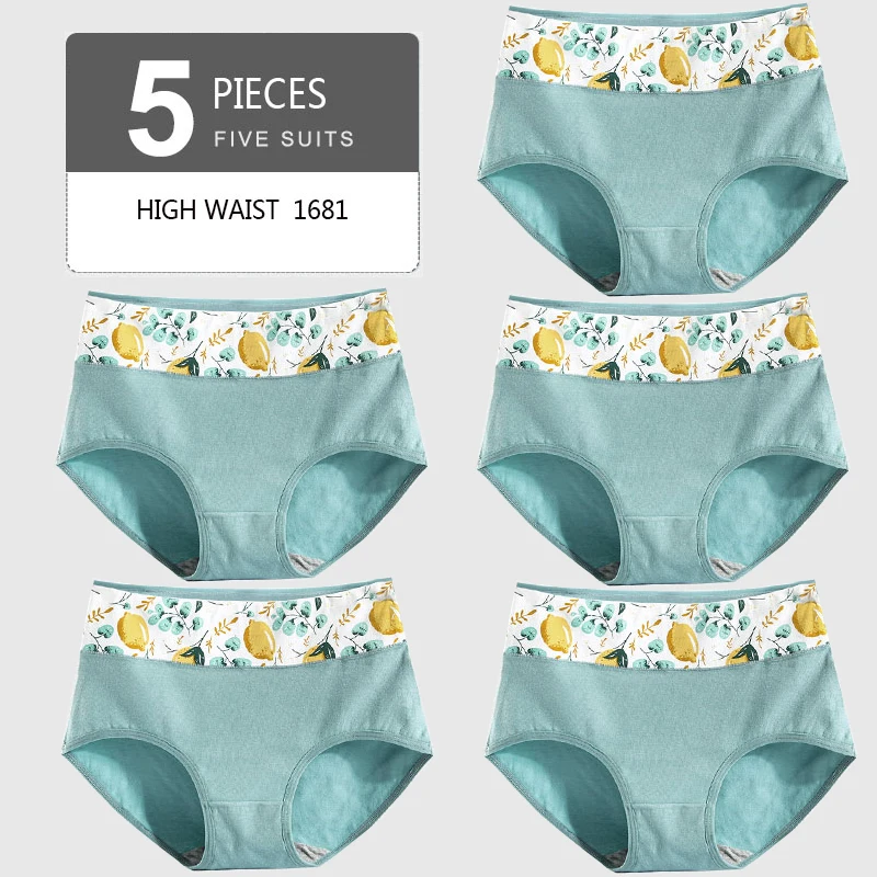 5 pièces culottes pour femmes dame sous-vêtements en coton imprimer filles mignonnes respirant sans couture taille haute slips femme Sexy Lingerie intimes – Image 20