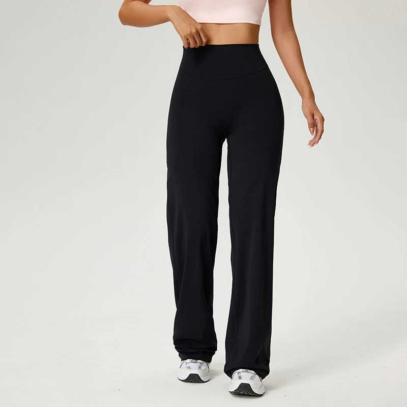 Pantalon fitness pour femme, coupe droite, taille haute, effet seconde peau, effet ventre plat, pour fitness, pilates et entraînement, vêtements de sport – Image 8
