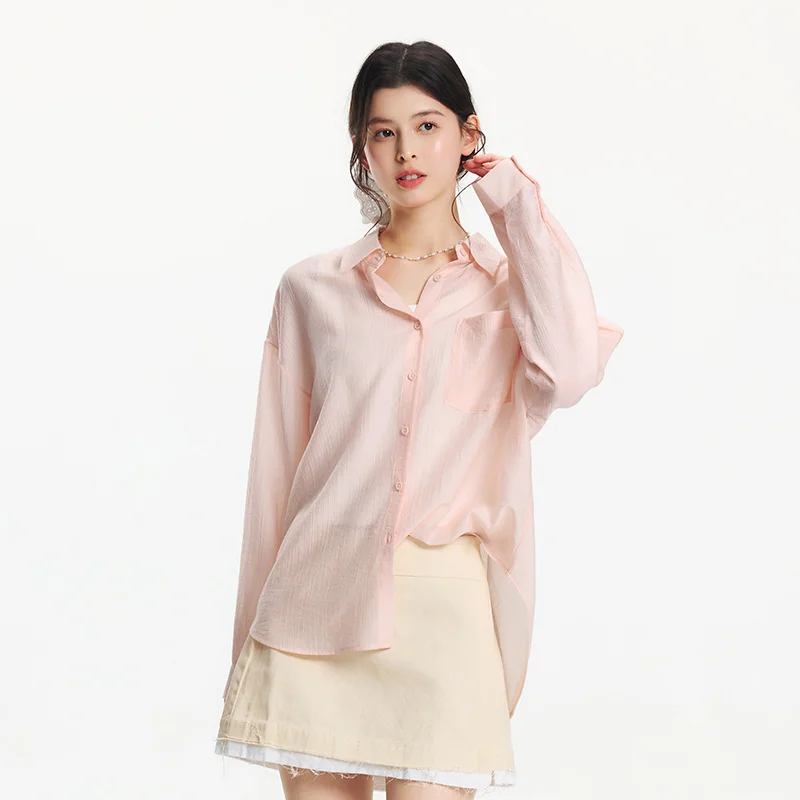 Chemise texturée pour femme , ensemble deux pièces coupe ample, style urbain décontracté, doux et confortable pour le quotidien – Image 10