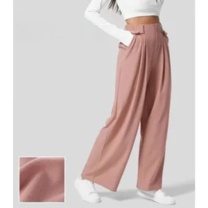 Pantalon extensible pour femmes, couleur unie, avec poches, Tube droit, pantalon Palazzo extensible pour femmes, Baggy, jogging