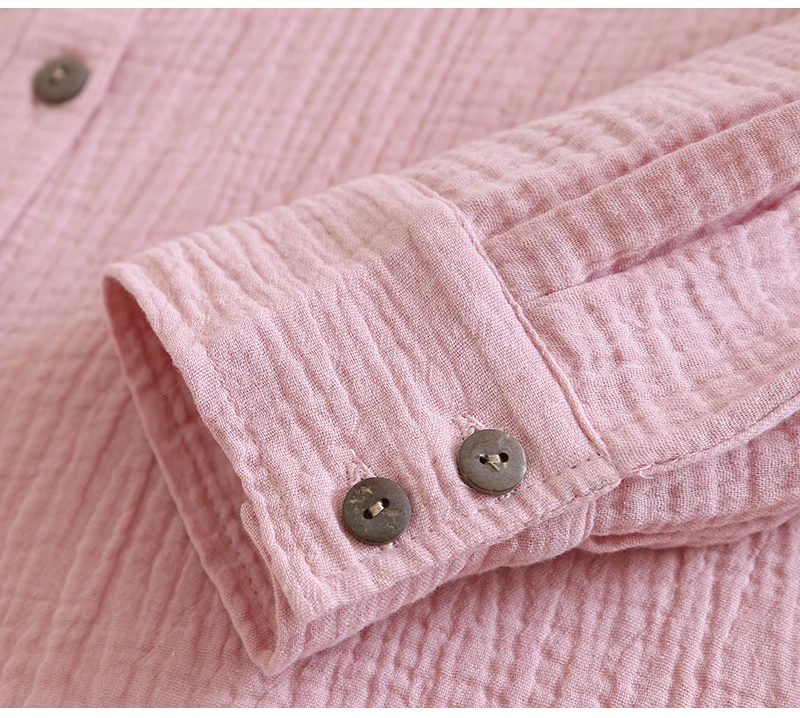 Chemises et chemisiers à manches longues pour femmes, 100% coton, chic, décontracté, boutonné, printemps, automne – Image 6