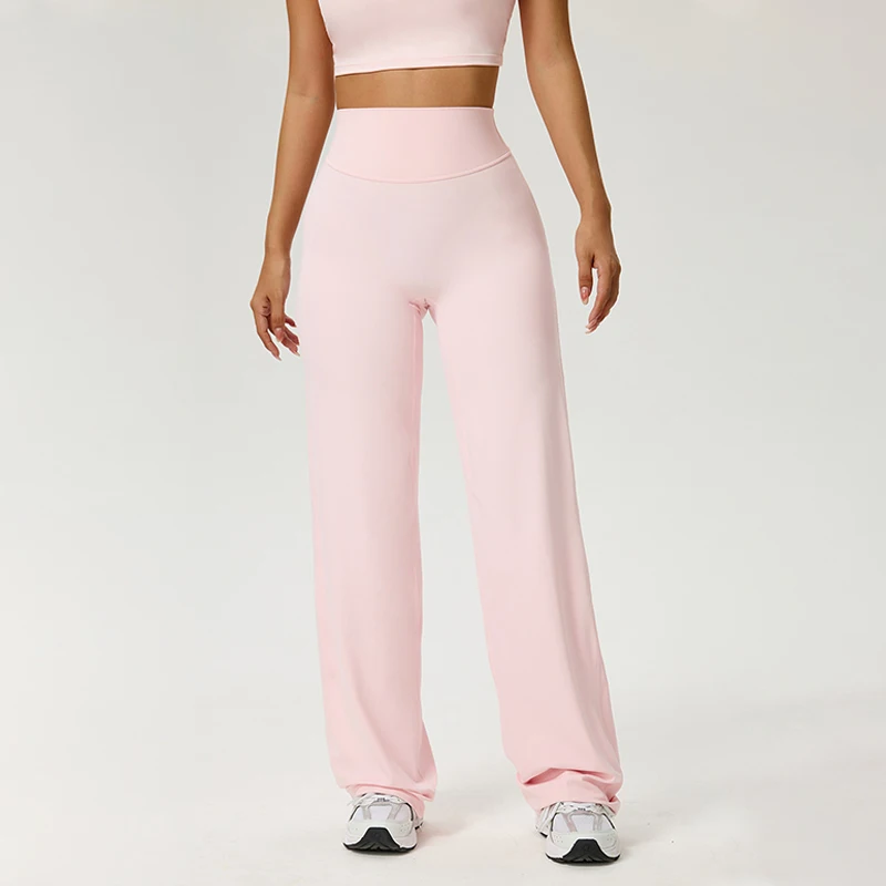 Pantalon fitness pour femme, coupe droite, taille haute, effet seconde peau, effet ventre plat, pour fitness, pilates et entraînement, vêtements de sport – Image 12