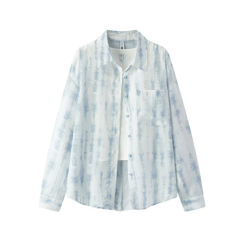Chemise texturée pour femme , ensemble deux pièces coupe ample, style urbain décontracté, doux et confortable pour le quotidien – Image 8