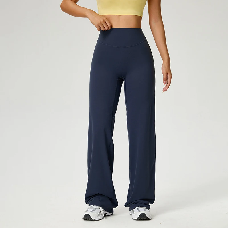 Pantalon fitness pour femme, coupe droite, taille haute, effet seconde peau, effet ventre plat, pour fitness, pilates et entraînement, vêtements de sport – Image 7