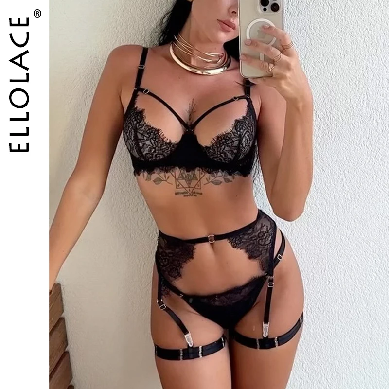 femme vêtements Sexy tenues Costume érotique chaud Sissy nouveau en dentelle correspondant sous-vêtements brésiliens – Image 2