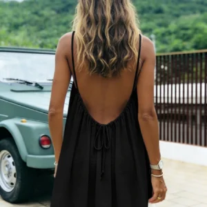 Nouvelle Robe Longue Décontractée pour Femme, Couleur Unie, Bretelles, Coupe Ample, Élégante, Été, Style Décontracté, Robe Maxi Ample Transfrontalière