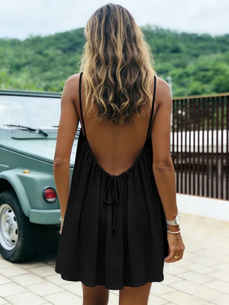 Nouvelle Robe Longue Décontractée pour Femme, Couleur Unie, Bretelles, Coupe Ample, Élégante, Été, Style Décontracté, Robe Maxi Ample Transfrontalière
