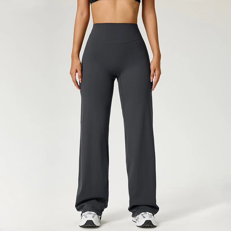Pantalon fitness pour femme, coupe droite, taille haute, effet seconde peau, effet ventre plat, pour fitness, pilates et entraînement, vêtements de sport – Image 11