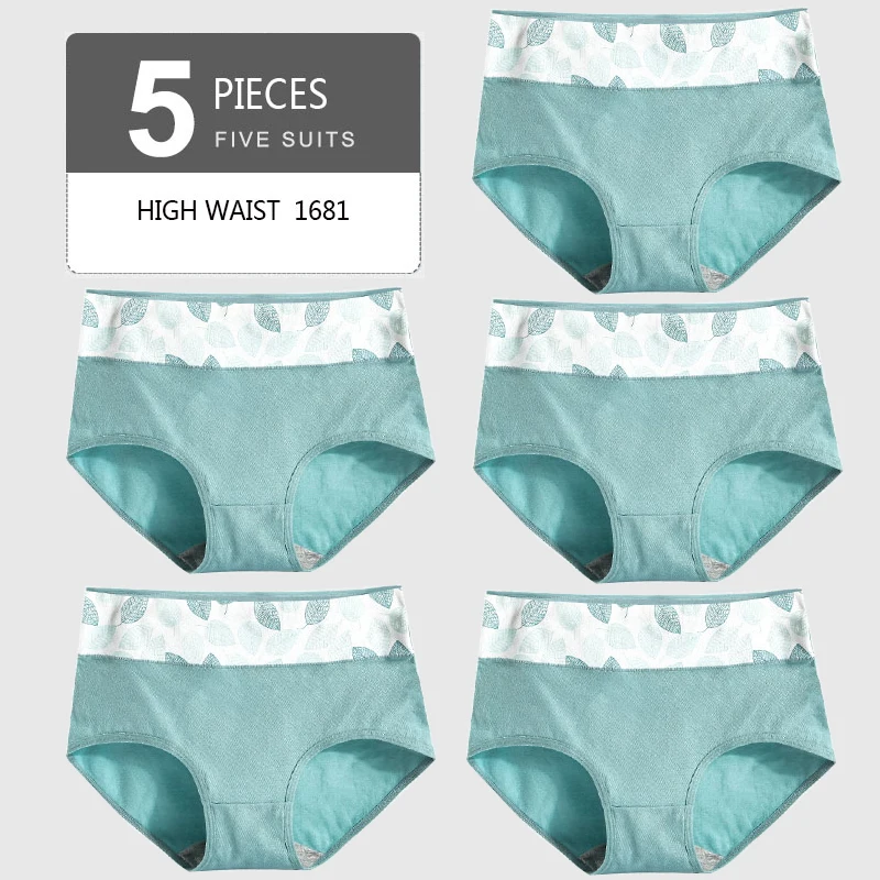 5 pièces culottes pour femmes dame sous-vêtements en coton imprimer filles mignonnes respirant sans couture taille haute slips femme Sexy Lingerie intimes – Image 17